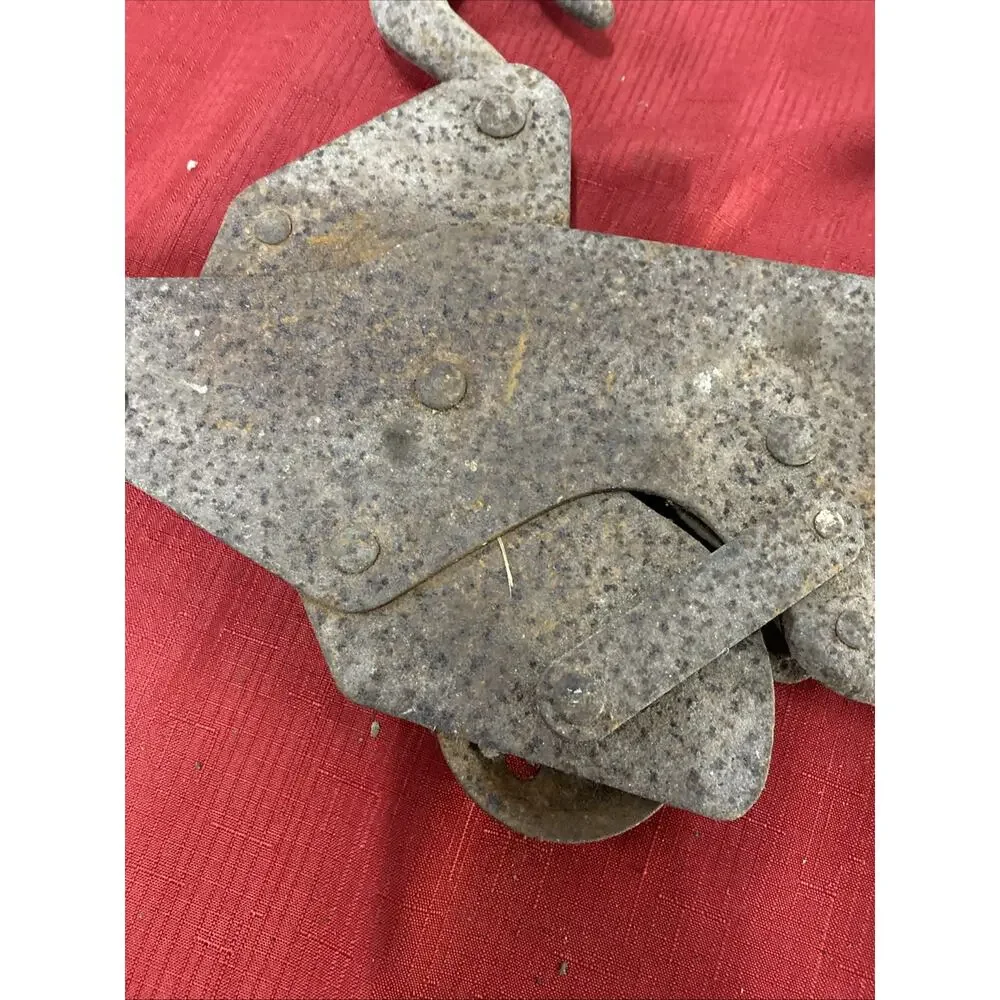 Antique Cast Iron Double Pulley With Lever~Farm Equipment-Fence Stretching